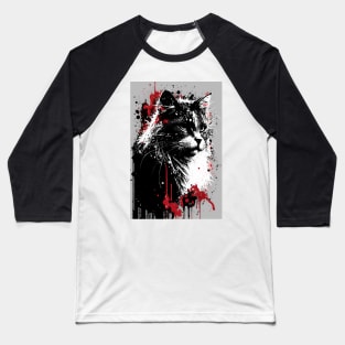 Siberian Cat Portrait Baseball T-Shirt